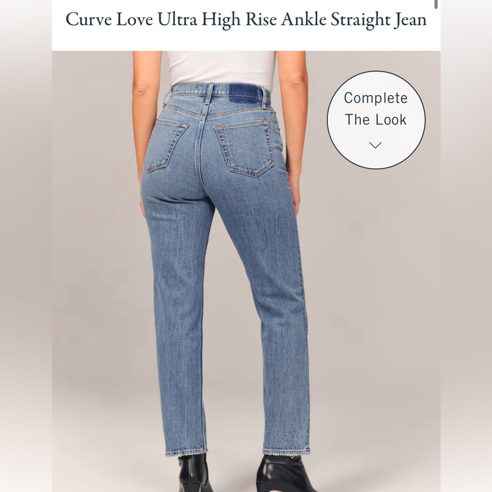 Abercrombie & Fitch Curve Love Ultra High Rise Ankle Straight Jean Size 29